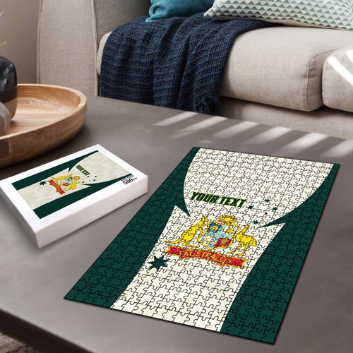 Australia Cricket Custom Puzzle Go Aussie Test Dynamic White - Aussie Hoodie