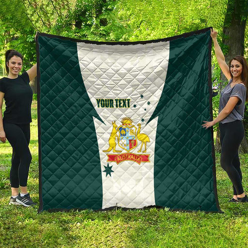 Australia Cricket Custom Quilt Go Aussie Test Dynamic White - Aussie Hoodie