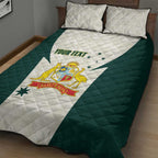 Australia Cricket Custom Quilt Bed Set Go Aussie Test Dynamic White - Aussie Hoodie