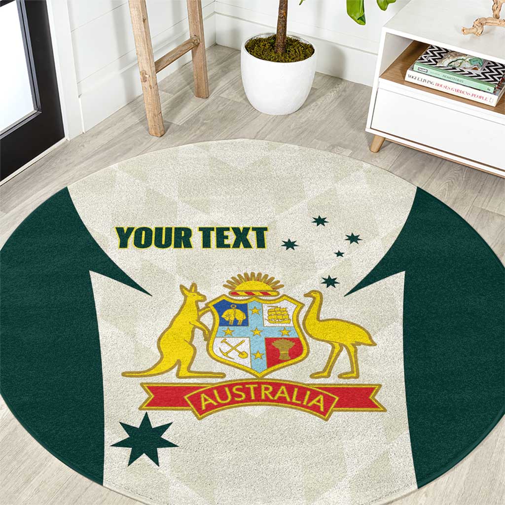 Australia Cricket Custom Round Carpet Go Aussie Test Dynamic White - Aussie Hoodie
