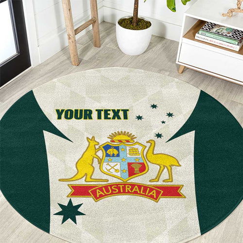 Australia Cricket Custom Round Carpet Go Aussie Test Dynamic White - Aussie Hoodie