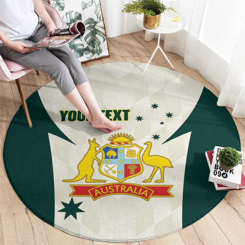 Australia Cricket Custom Round Carpet Go Aussie Test Dynamic White - Aussie Hoodie