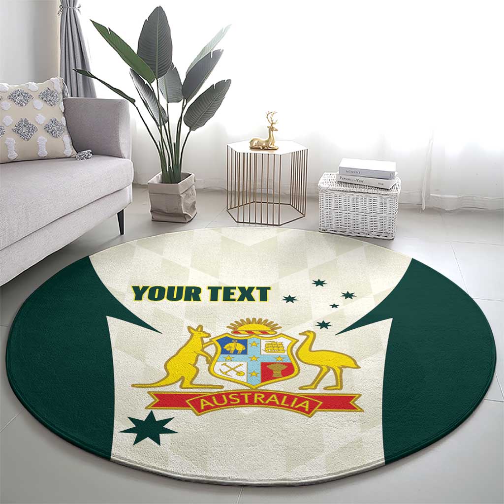 Australia Cricket Custom Round Carpet Go Aussie Test Dynamic White - Aussie Hoodie