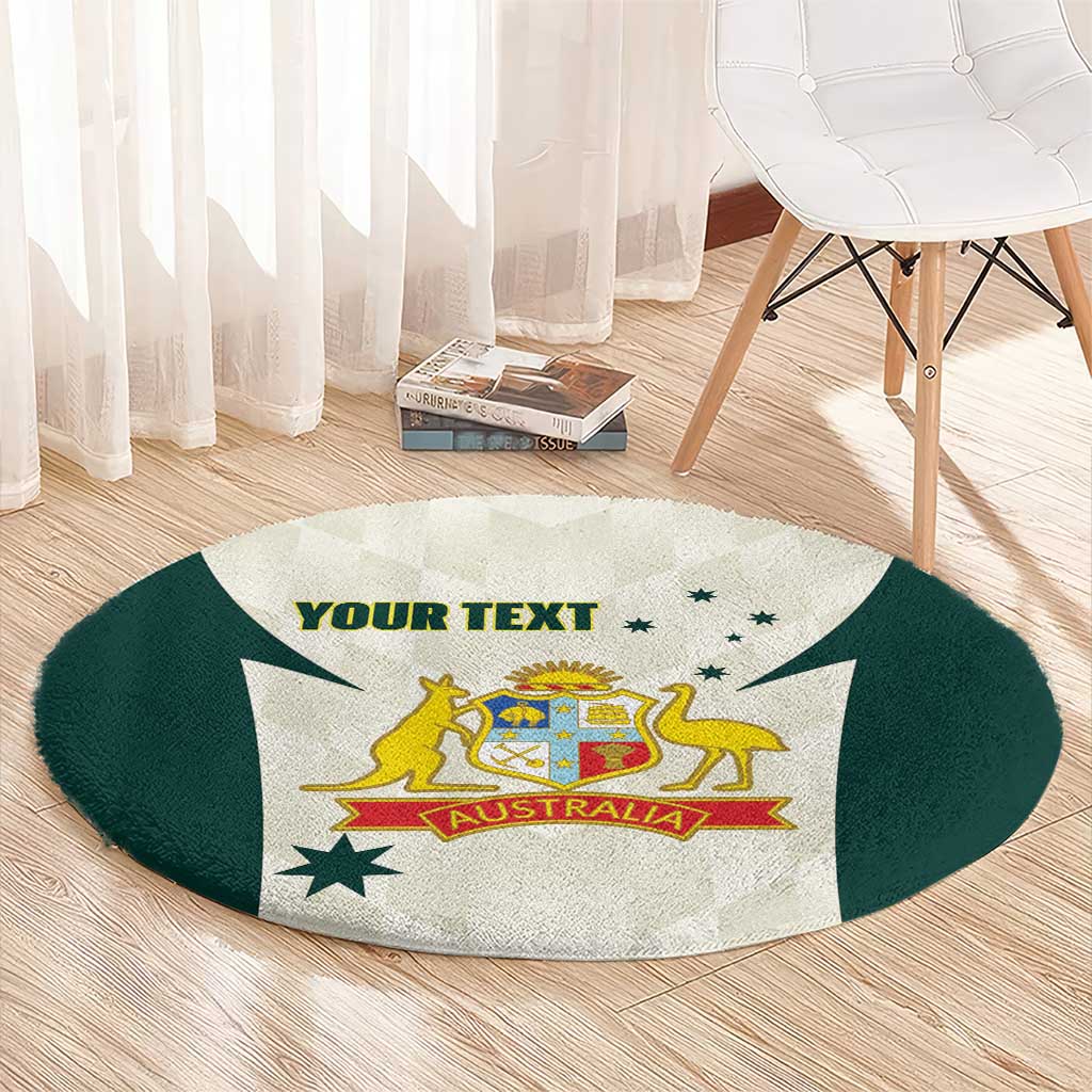 Australia Cricket Custom Round Carpet Go Aussie Test Dynamic White - Aussie Hoodie