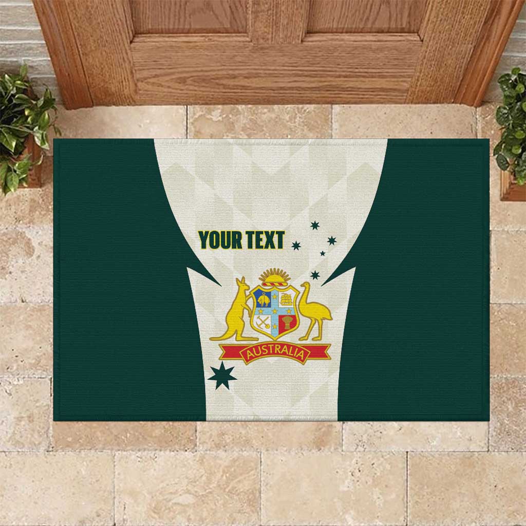 Australia Cricket Custom Rubber Doormat Go Aussie Test Dynamic White - Aussie Hoodie