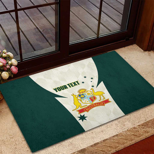 Australia Cricket Custom Rubber Doormat Go Aussie Test Dynamic White - Aussie Hoodie