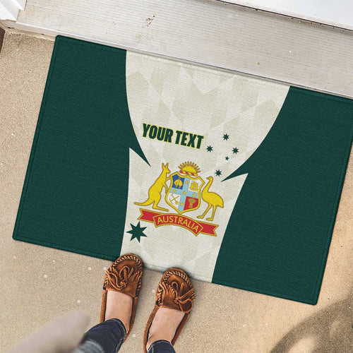 Australia Cricket Custom Rubber Doormat Go Aussie Test Dynamic White - Aussie Hoodie