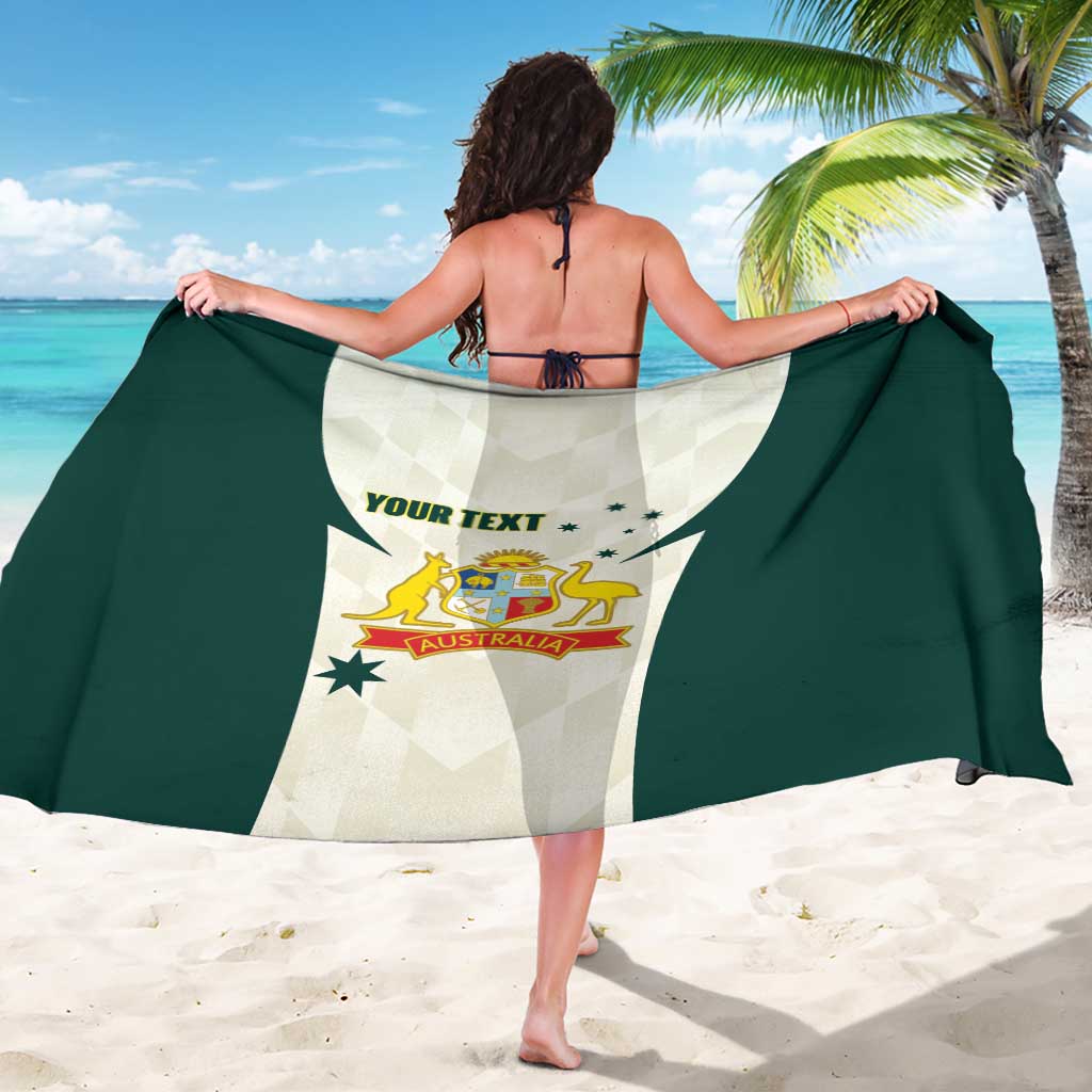 Australia Cricket Custom Sarong Go Aussie Test Dynamic White - Aussie Hoodie