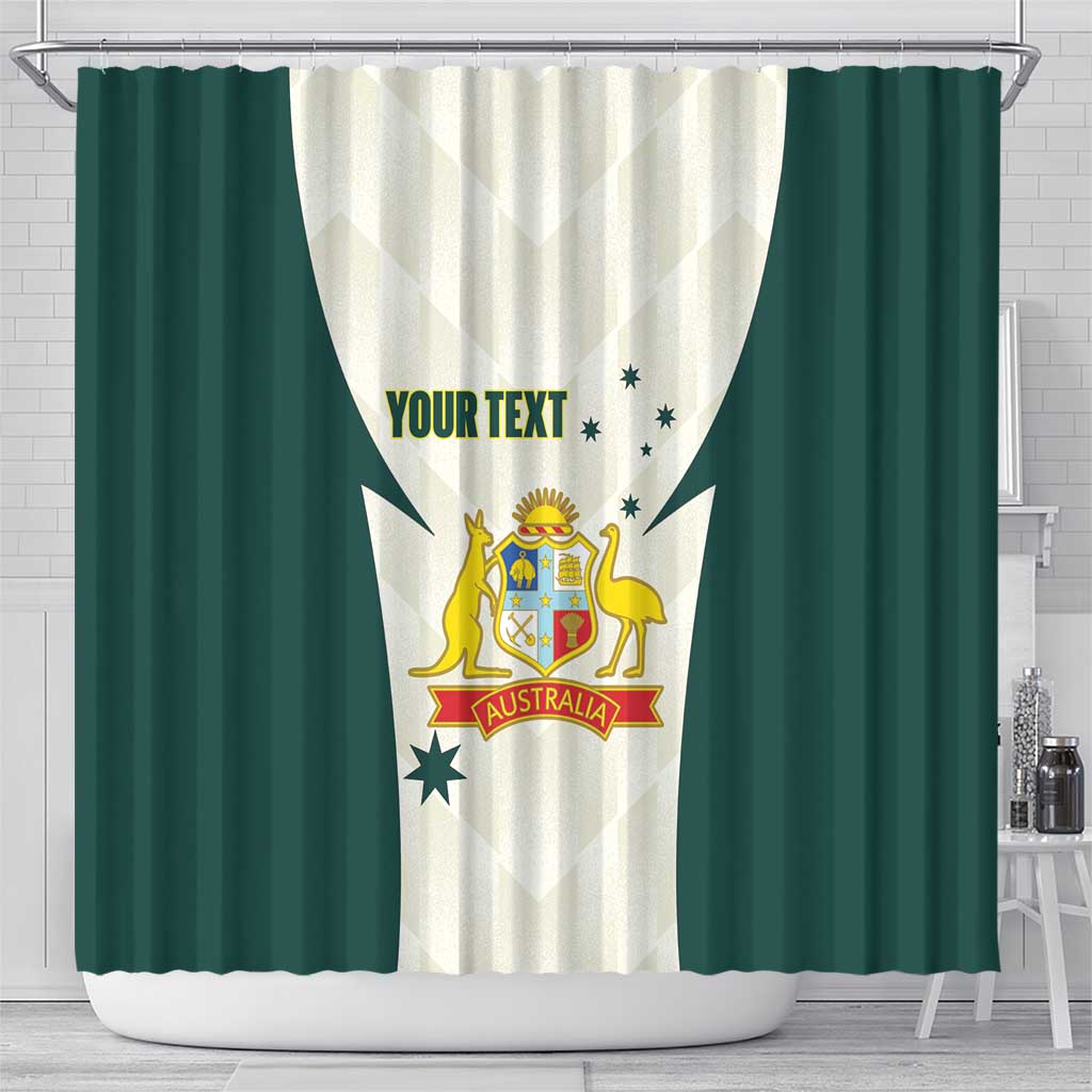 Australia Cricket Custom Shower Curtain Go Aussie Test Dynamic White - Aussie Hoodie