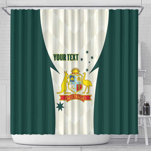 Australia Cricket Custom Shower Curtain Go Aussie Test Dynamic White - Aussie Hoodie