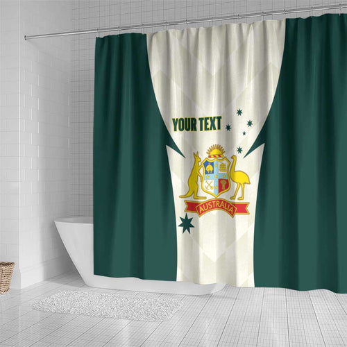 Australia Cricket Custom Shower Curtain Go Aussie Test Dynamic White - Aussie Hoodie
