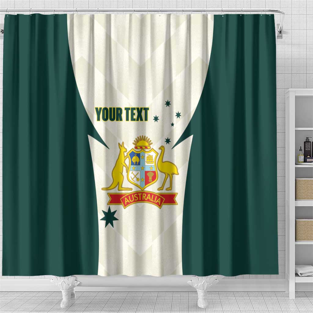 Australia Cricket Custom Shower Curtain Go Aussie Test Dynamic White - Aussie Hoodie