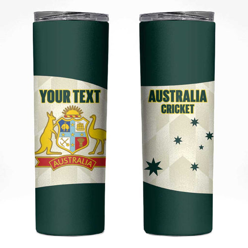 Australia Cricket Custom Skinny Tumbler Go Aussie Test Dynamic White - Aussie Hoodie