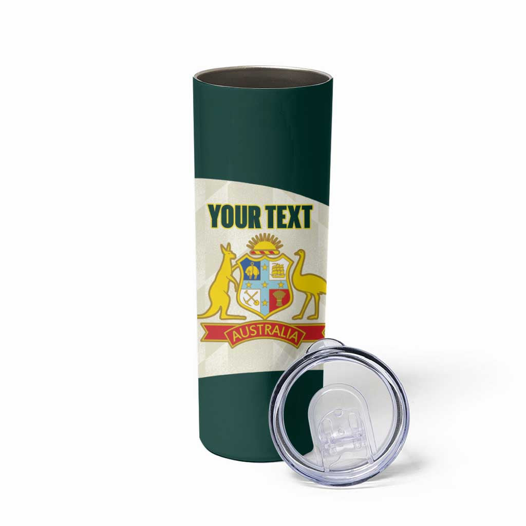 Australia Cricket Custom Skinny Tumbler Go Aussie Test Dynamic White - Aussie Hoodie