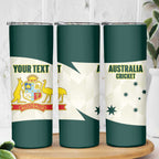 Australia Cricket Custom Skinny Tumbler Go Aussie Test Dynamic White - Aussie Hoodie