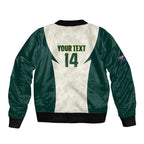 Australia Cricket Custom Sleeve Zip Bomber Jacket Go Aussie Test Dynamic White - Aussie Hoodie