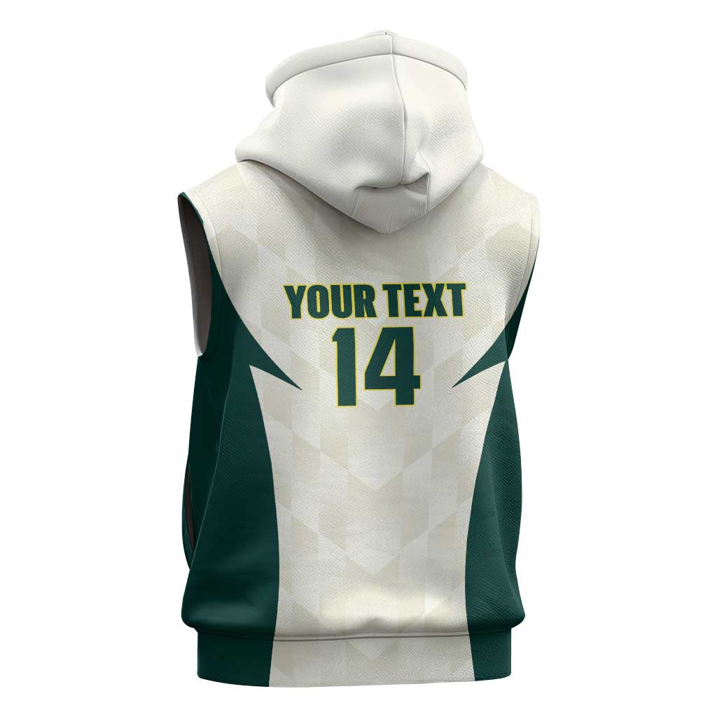 Australia Cricket Custom Sleeveless Hoodie Go Aussie Test Dynamic White - Aussie Hoodie
