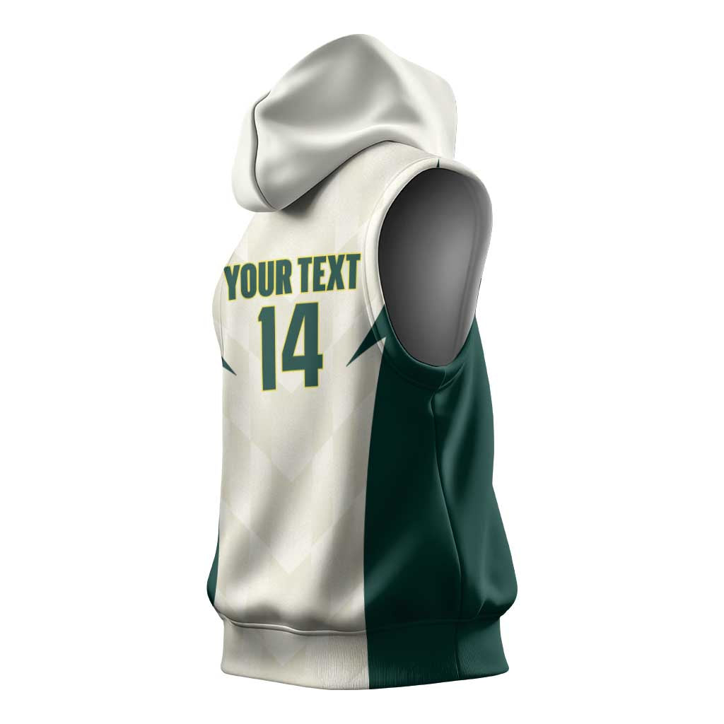 Australia Cricket Custom Sleeveless Hoodie Go Aussie Test Dynamic White - Aussie Hoodie