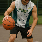 Australia Cricket Custom Sleeveless Hoodie Go Aussie Test Dynamic White - Aussie Hoodie