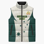 Australia Cricket Custom Sleeveless Puffer Jacket Go Aussie Test Dynamic White - Aussie Hoodie