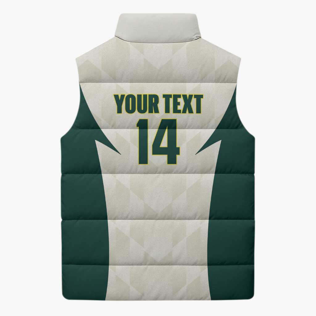 Australia Cricket Custom Sleeveless Puffer Jacket Go Aussie Test Dynamic White - Aussie Hoodie