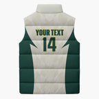 Australia Cricket Custom Sleeveless Puffer Jacket Go Aussie Test Dynamic White - Aussie Hoodie