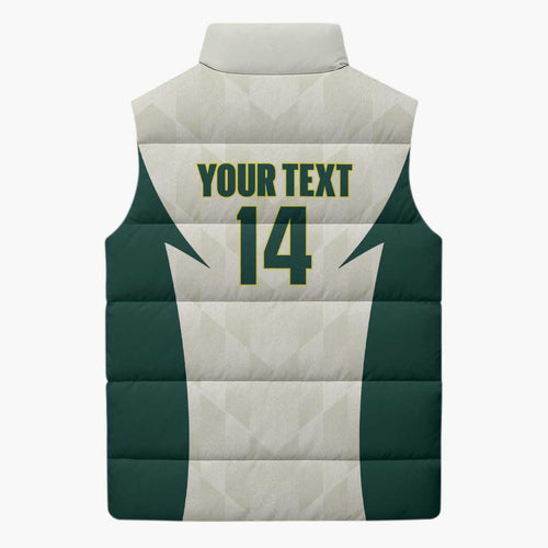 Australia Cricket Custom Sleeveless Puffer Jacket Go Aussie Test Dynamic White - Aussie Hoodie