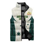 Australia Cricket Custom Sleeveless Puffer Jacket Go Aussie Test Dynamic White - Aussie Hoodie