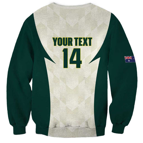Australia Cricket Custom Sweatshirt Go Aussie Test Dynamic White - Aussie Hoodie