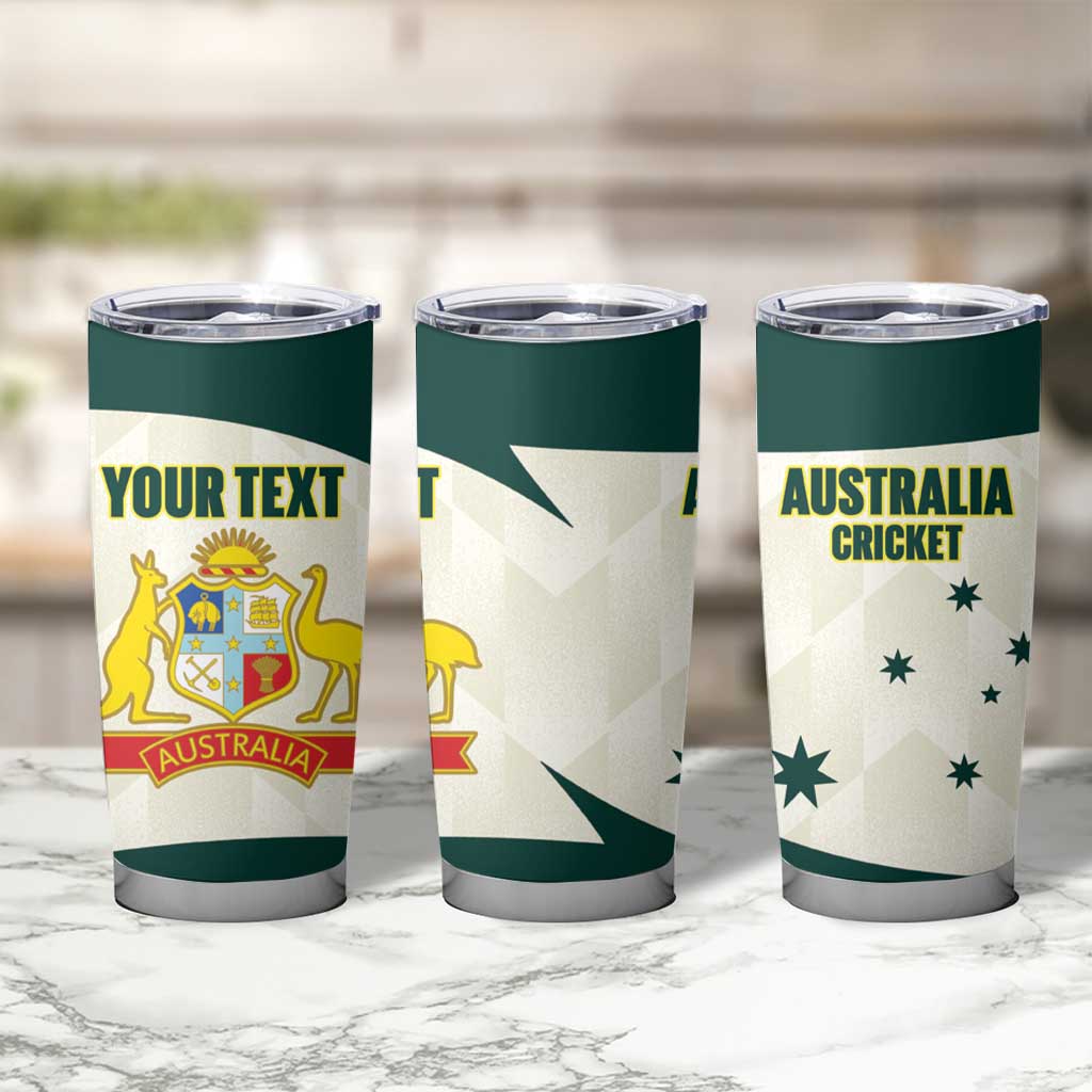 Australia Cricket Custom Tumbler Cup Go Aussie Test Dynamic White - Aussie Hoodie