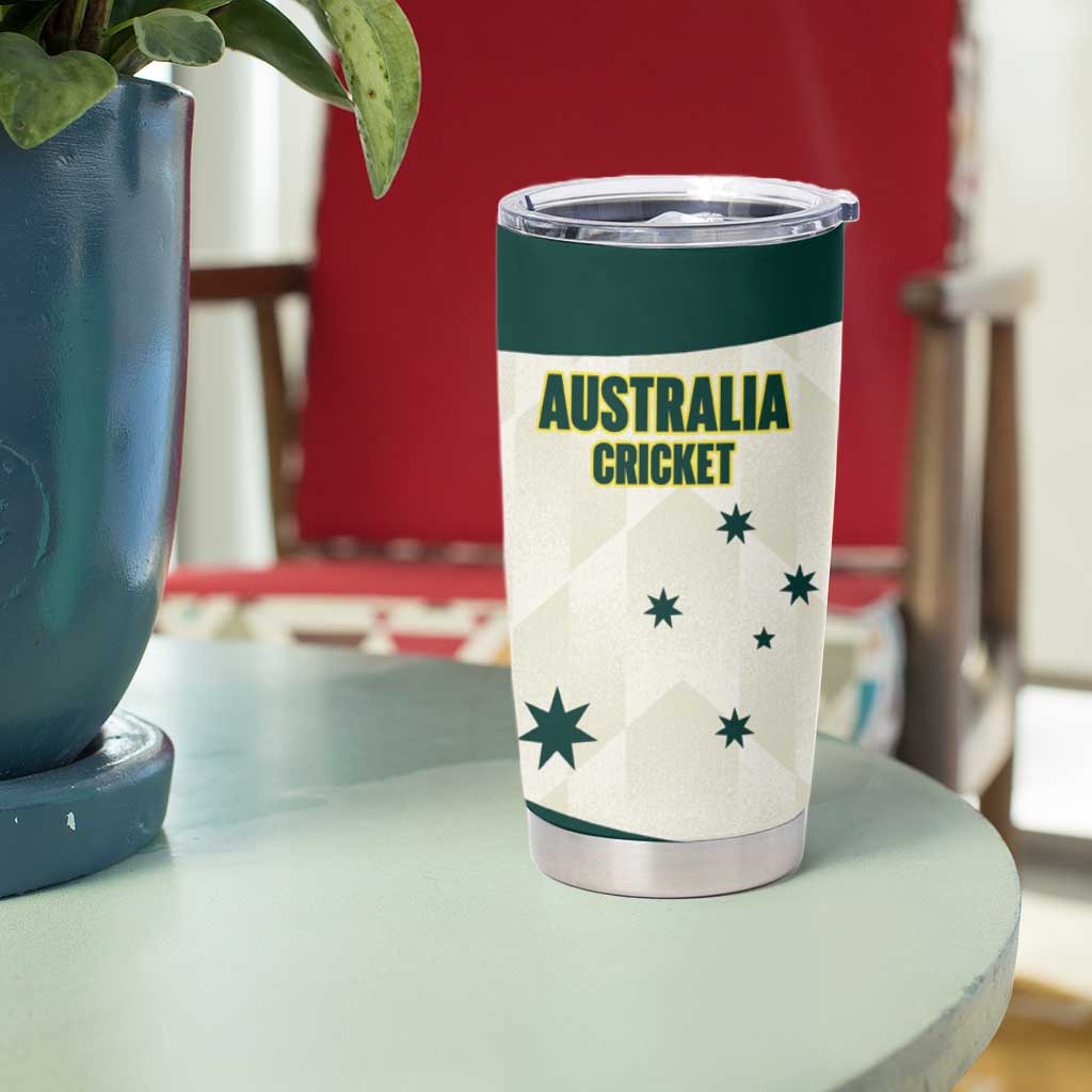 Australia Cricket Custom Tumbler Cup Go Aussie Test Dynamic White - Aussie Hoodie