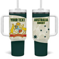 Australia Cricket Custom Tumbler With Handle Go Aussie Test Dynamic White - Aussie Hoodie