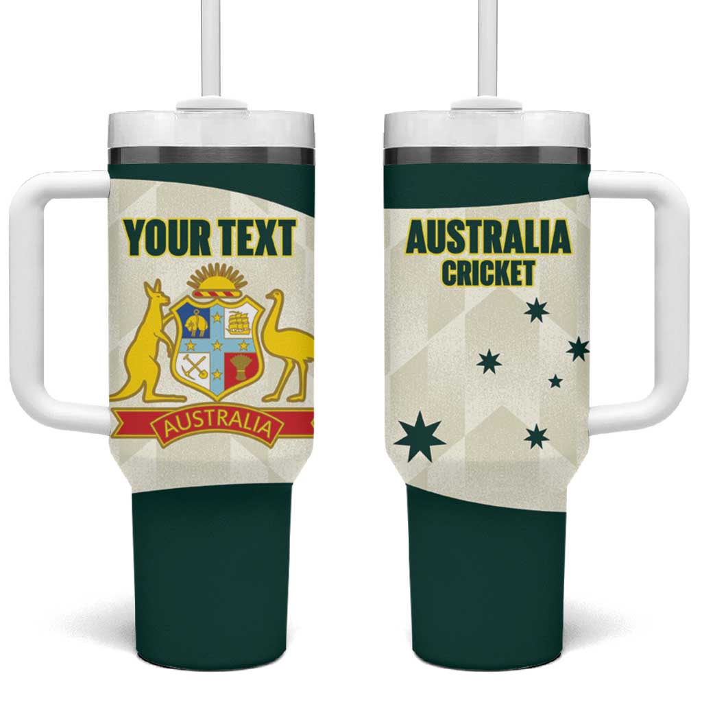 Australia Cricket Custom Tumbler With Handle Go Aussie Test Dynamic White - Aussie Hoodie