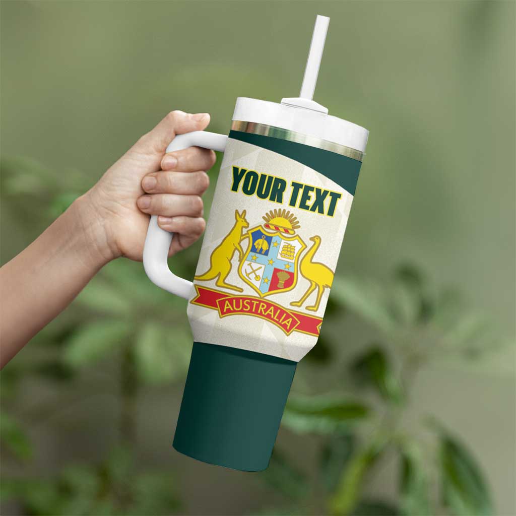 Australia Cricket Custom Tumbler With Handle Go Aussie Test Dynamic White - Aussie Hoodie