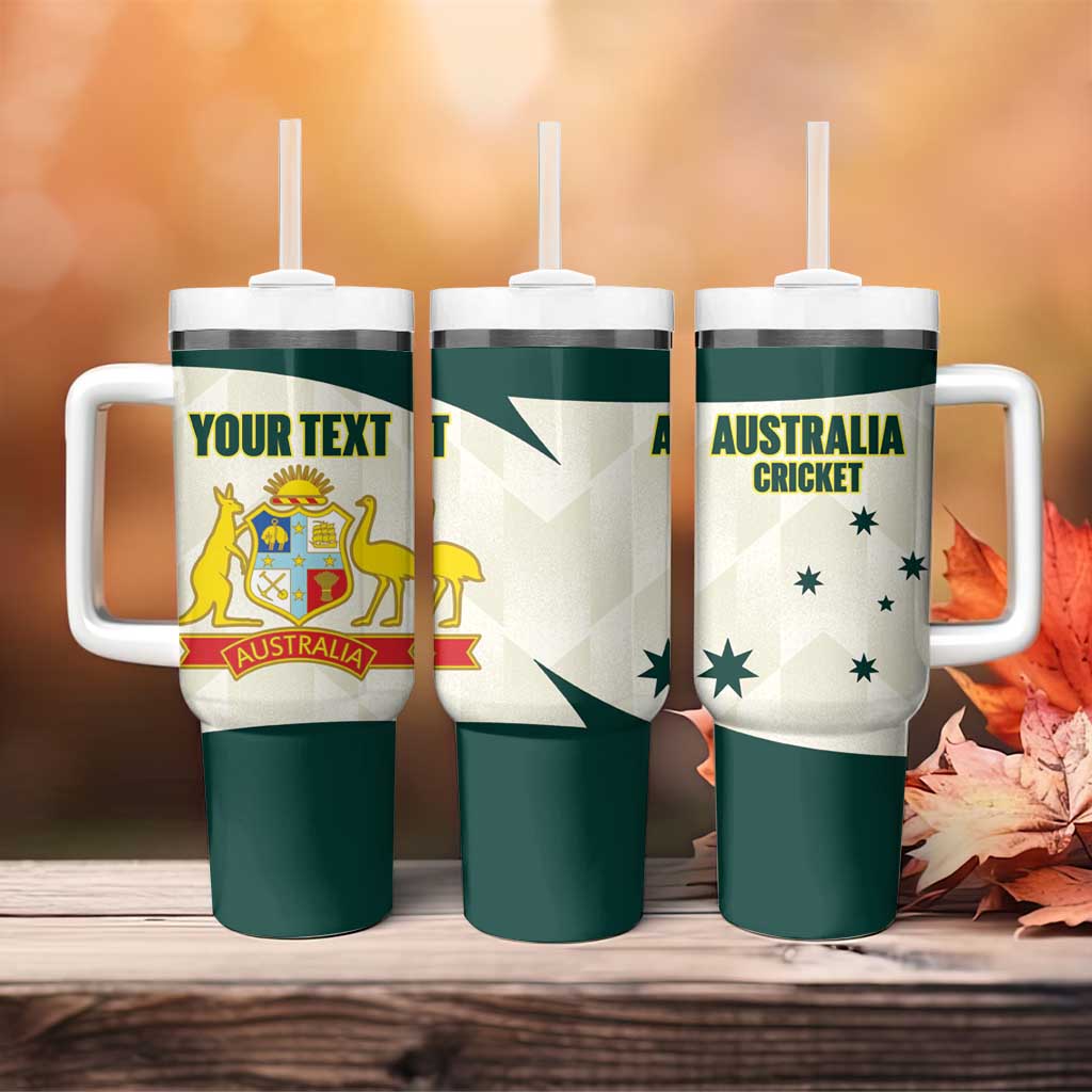 Australia Cricket Custom Tumbler With Handle Go Aussie Test Dynamic White - Aussie Hoodie