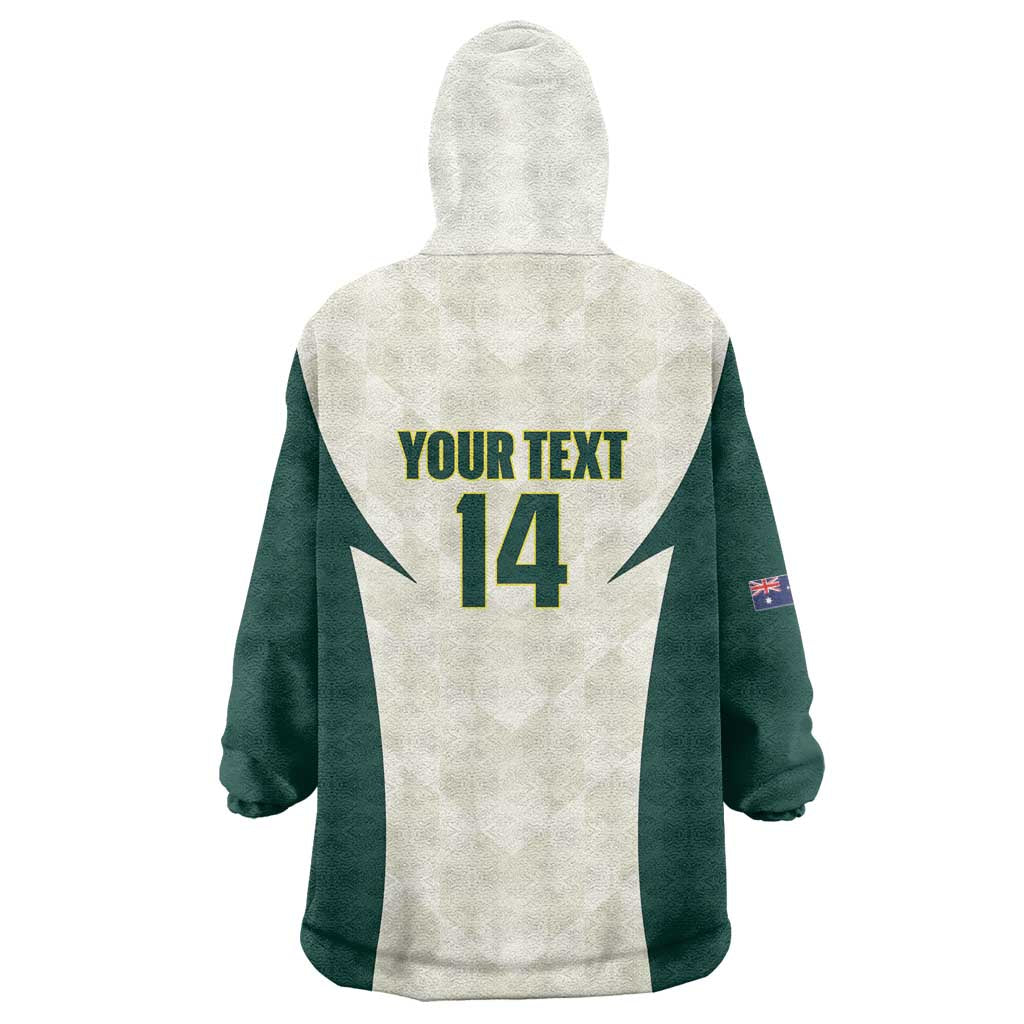 Australia Cricket Custom Wearable Blanket Hoodie Go Aussie Test Dynamic White - Aussie Hoodie