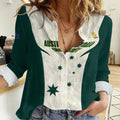 Australia Cricket Custom Women Casual Shirt Go Aussie Test Dynamic White - Aussie Hoodie
