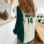 Australia Cricket Custom Women Casual Shirt Go Aussie Test Dynamic White - Aussie Hoodie