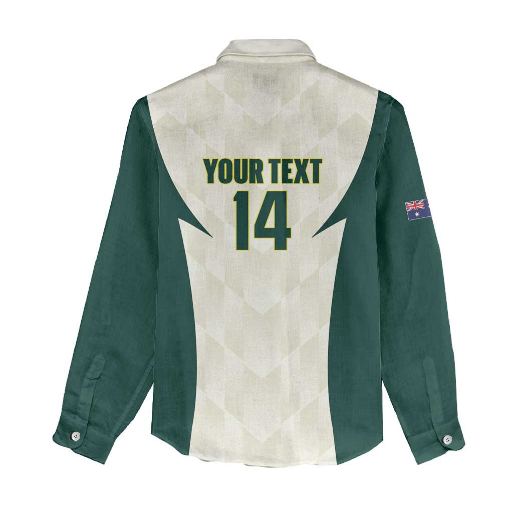 Australia Cricket Custom Women Casual Shirt Go Aussie Test Dynamic White - Aussie Hoodie