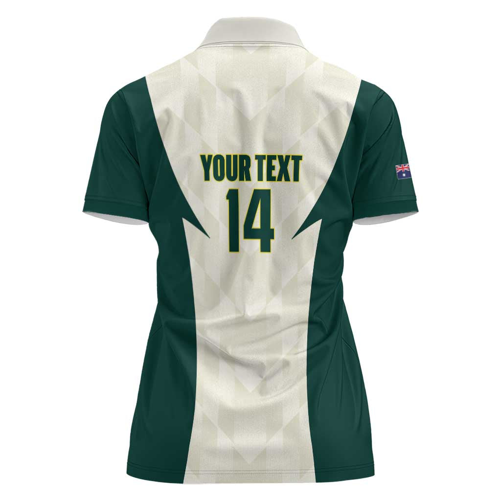 Australia Cricket Custom Women Polo Shirt Go Aussie Test Dynamic White - Aussie Hoodie
