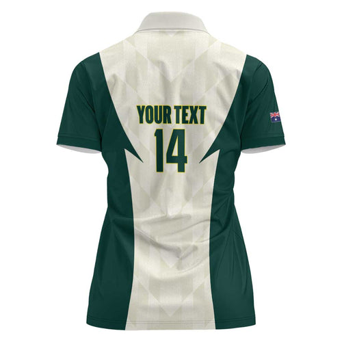 Australia Cricket Custom Women Polo Shirt Go Aussie Test Dynamic White - Aussie Hoodie