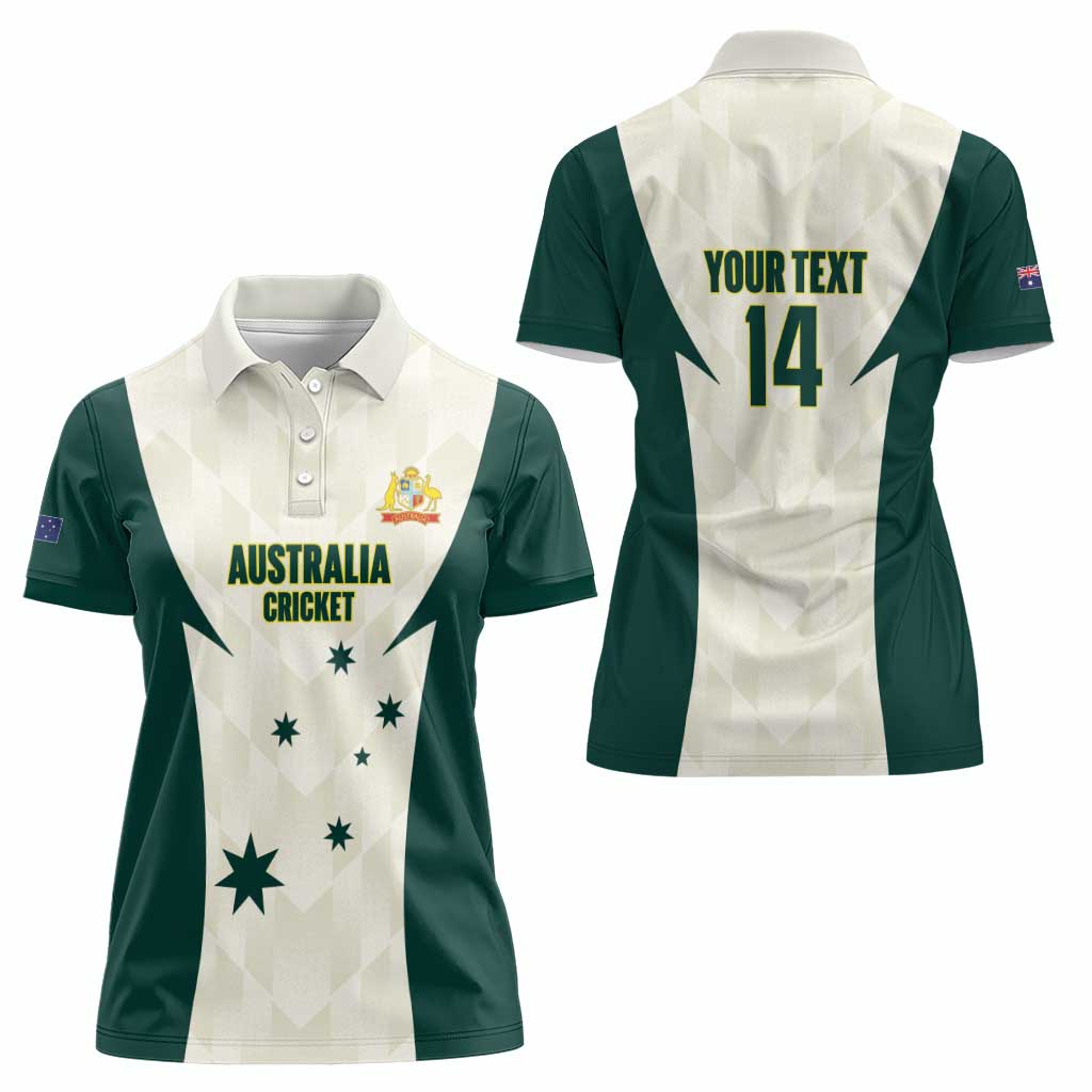 Australia Cricket Custom Women Polo Shirt Go Aussie Test Dynamic White - Aussie Hoodie