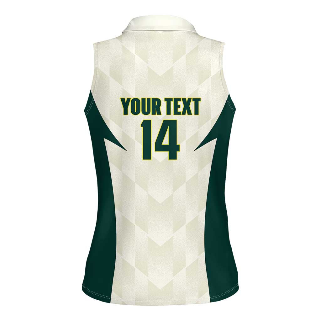 Australia Cricket Custom Women Sleeveless Polo Shirt Go Aussie Test Dynamic White - Aussie Hoodie
