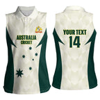 Australia Cricket Custom Women Sleeveless Polo Shirt Go Aussie Test Dynamic White - Aussie Hoodie