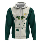 Australia Cricket Custom Zip Hoodie Go Aussie Test Dynamic White - Aussie Hoodie