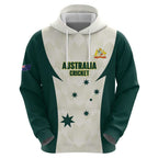 Australia Cricket Custom Zip Hoodie Go Aussie Test Dynamic White - Aussie Hoodie