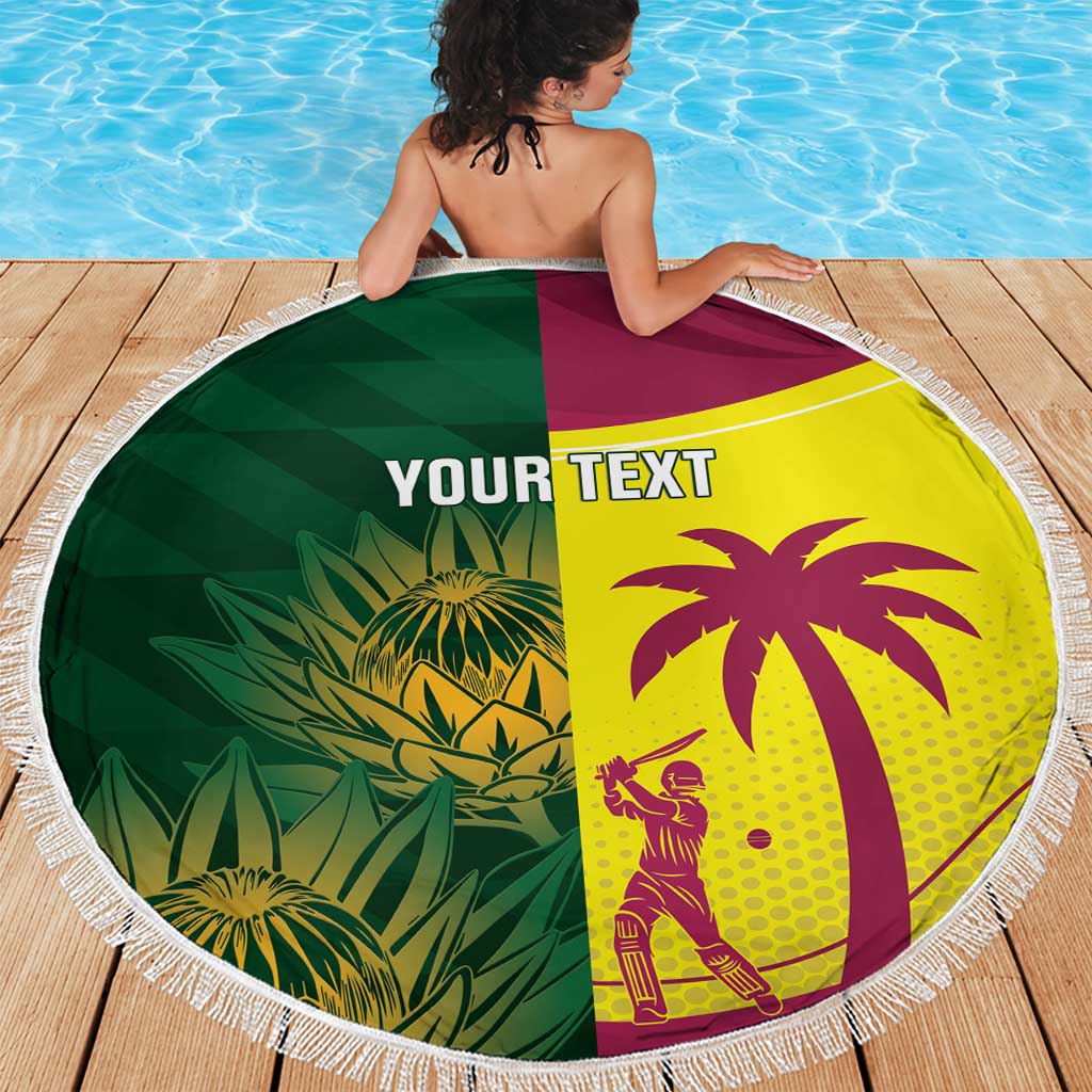 South Africa West Indies Cricket Custom Beach Blanket Proteas Windies Together - Aussie Hoodie