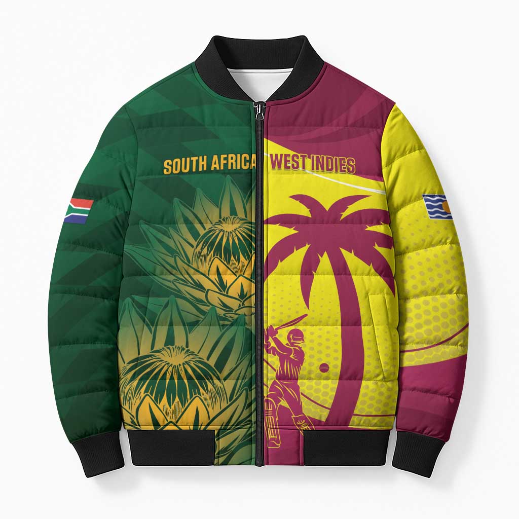South Africa West Indies Cricket Custom Bomber Puffer Jacket Proteas Windies Together - Aussie Hoodie