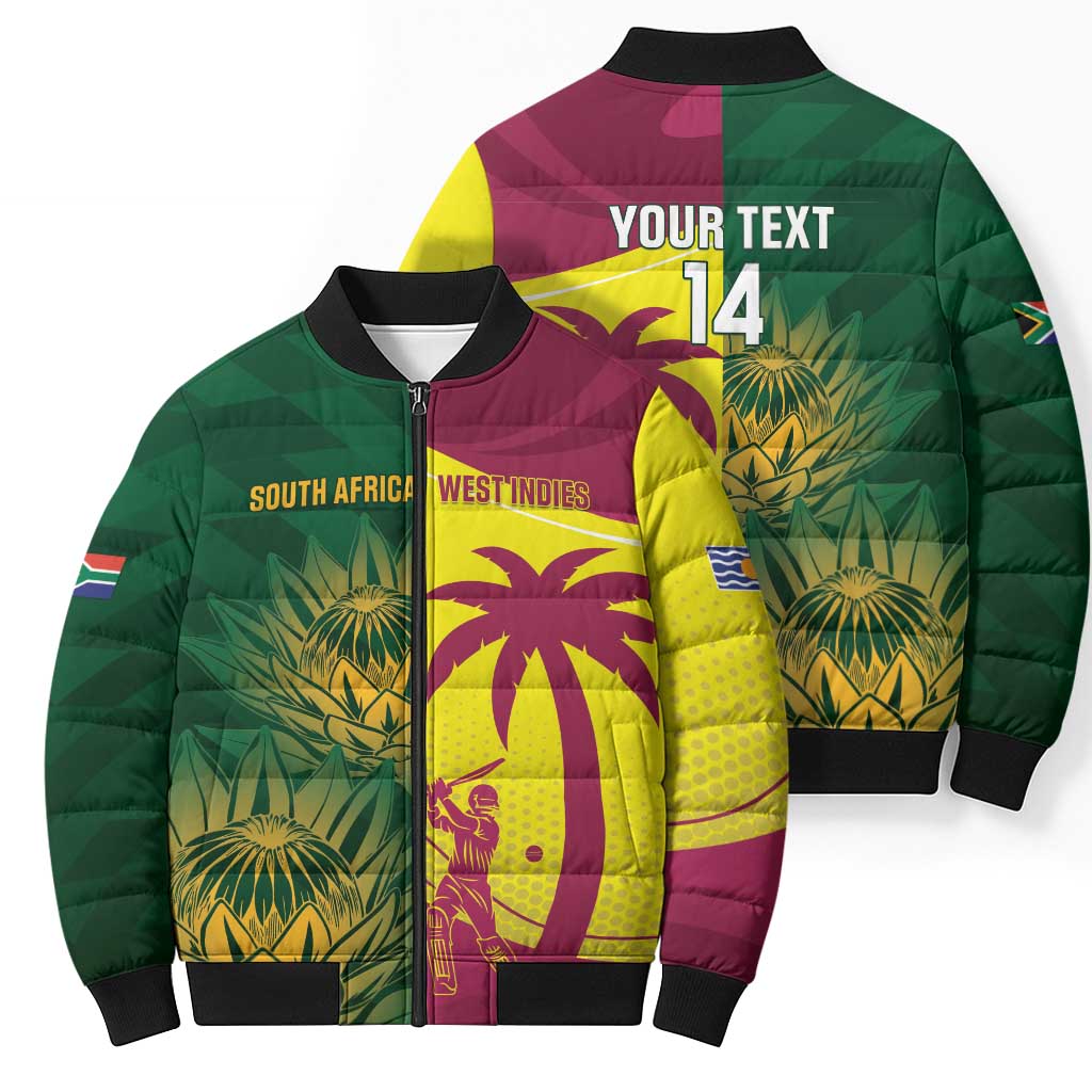 South Africa West Indies Cricket Custom Bomber Puffer Jacket Proteas Windies Together - Aussie Hoodie
