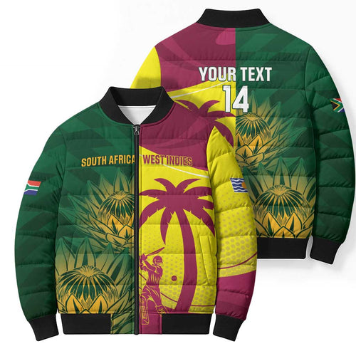 South Africa West Indies Cricket Custom Bomber Puffer Jacket Proteas Windies Together - Aussie Hoodie